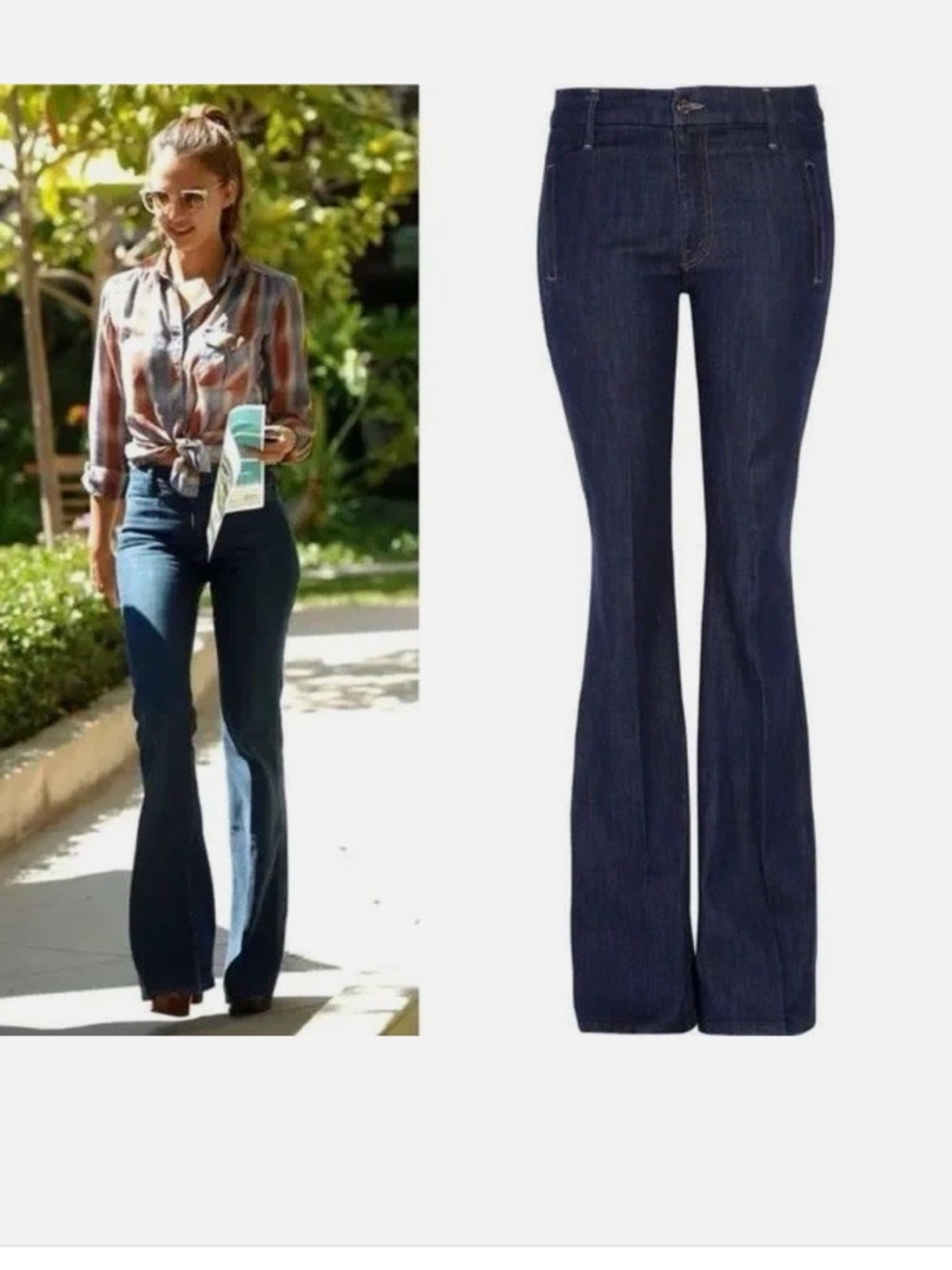 MOTHER The Drama Flare Dark Denim High Waist Jeans Retro Size 30